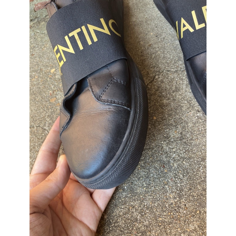Valentino by Mario Valentino Men's Zeus Slip-On Sneaker in Black/Gold Odyssey 11 - Picture 3 of 14